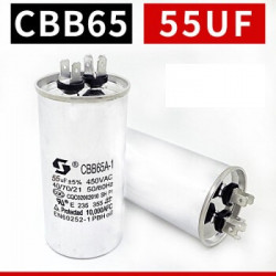 Condensateur Demarrage CBB65 55UF moteur Compresseur Climatiseur 450v refrigerateur lave-linge ventilateur
