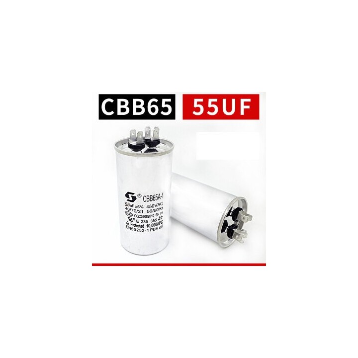 Condensateur Demarrage CBB65 55UF moteur Compresseur Climatiseur 450v refrigerateur lave-linge ventilateur