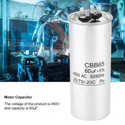 Starter capacitor CBB65 60UF motor Compressor Air conditioner 450v refrigerator washing machine fan