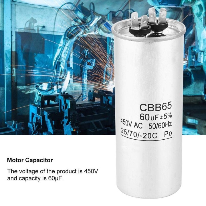 Condensador de arranque CBB65 60UF motor Compresor Aire acondicionado 450v refrigerador lavadora ventilador