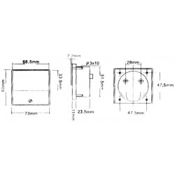 Analoges strompanelmeter 100µa dc 70 x 60mm jr  international - 1