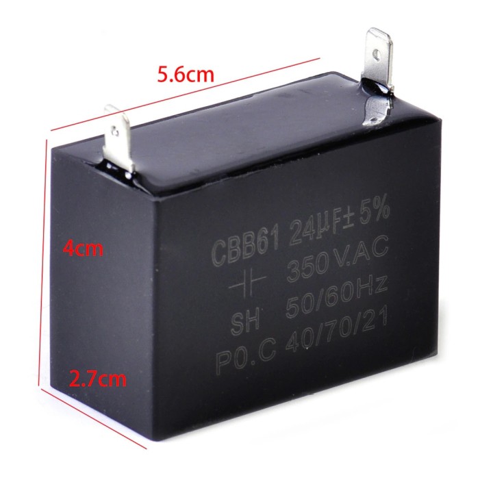 AC 450V 20uF zwei verdrahtete Blei Motor Running Kondensator CBB61