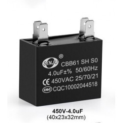 Condensateur 4 pin 4uf 4mf 4 mf uf micro farad 250v 450v 500v ac rectangle cbb61 demarrage moteur ventilateur 50/60Hz