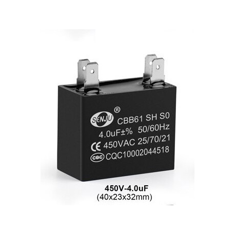 Condensateur 4 pin 4uf 4mf 4 mf uf micro farad 250v 450v 500v ac rectangle  cbb61