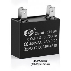 CBB61 Metallisierte Kondensator für Motor Start-up Deckenventilator 500VAC 8uF 8mf