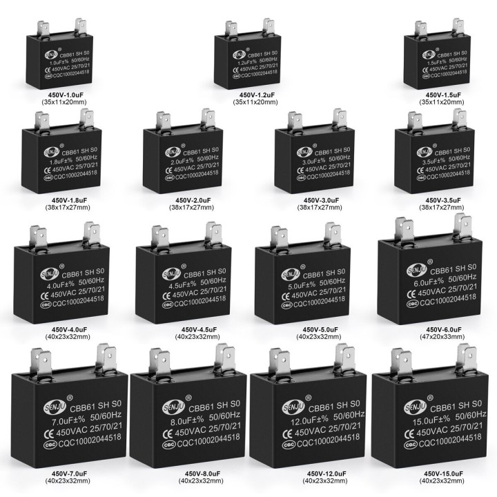 10uF Kondensator 450V 500V AC Rechteck CBB61 Startmotorlüfter 50 / 60Hz