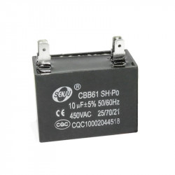 10uF capacitor 450v 500v ac rectangle CBB61 startup engine fan 50 / 60Hz