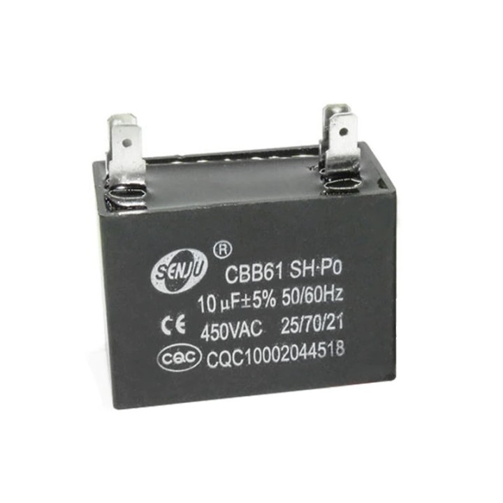 10uF condensatore 450V 500V AC rettangolo ventola del motore di avvio CBB61 50 / 60Hz