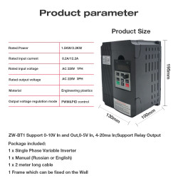 220V 1.5KW Single Phase input and 220V 3 Phase Output Frequency Converter / Adjustable Speed Drive / Frequency Inverter / VFD