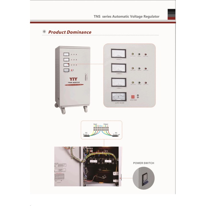 Regulateur secteur triphase 30kw 28kw 25kw 30 kva stabilisateur tension 30000w 250v 220v 30000va