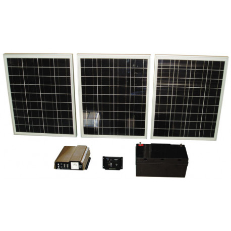 Pack panel solar 3x40w+baterie recargable+convertidor tension 1000w 12v 220v 12 220 jr international - 1
