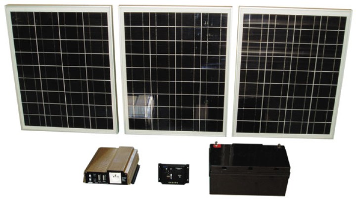 Pack 3x40w solar panel + battery pack + power converter 12v 220v 1000w 12220 jr international - 1