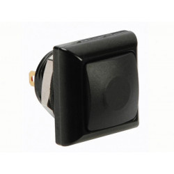 Mini square metal push button with black button velleman - 1