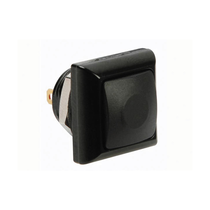 Pulsante di metallo con tappo quadrato nero 1p spst off (on) r1397 velleman - 1