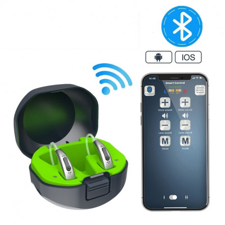 1 Amplificador Audífono digital Audífono Bluetooth recargable de 20 canales