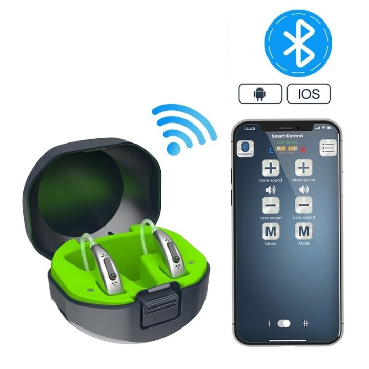 1 appareil auditif numérique amplificateur Aide auditive Bluetooth Rechargeable 20 canaux