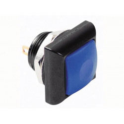 Mini square metal push button with blue button jr  international - 1