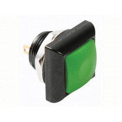 Mini pulsador metálico cuadrado con capuchón verde jr  international - 1