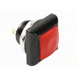 Mini pulsador metálico cuadrado con capuchón rojo jr  international - 2