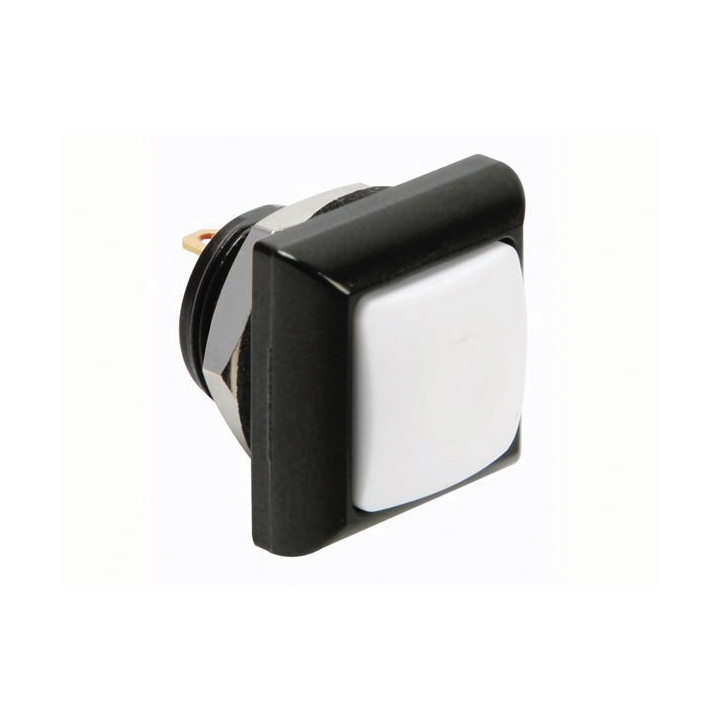 Metallo pulsante quadrato con tappo bianco 1p spst off (on) r1397w jr  international - 1