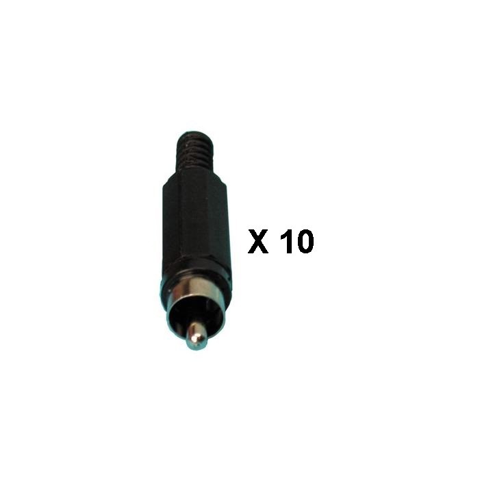Spina rca maschia nera ca047b (5 pezzi) spina spine prese alimentazione presa elettrica velleman - 1