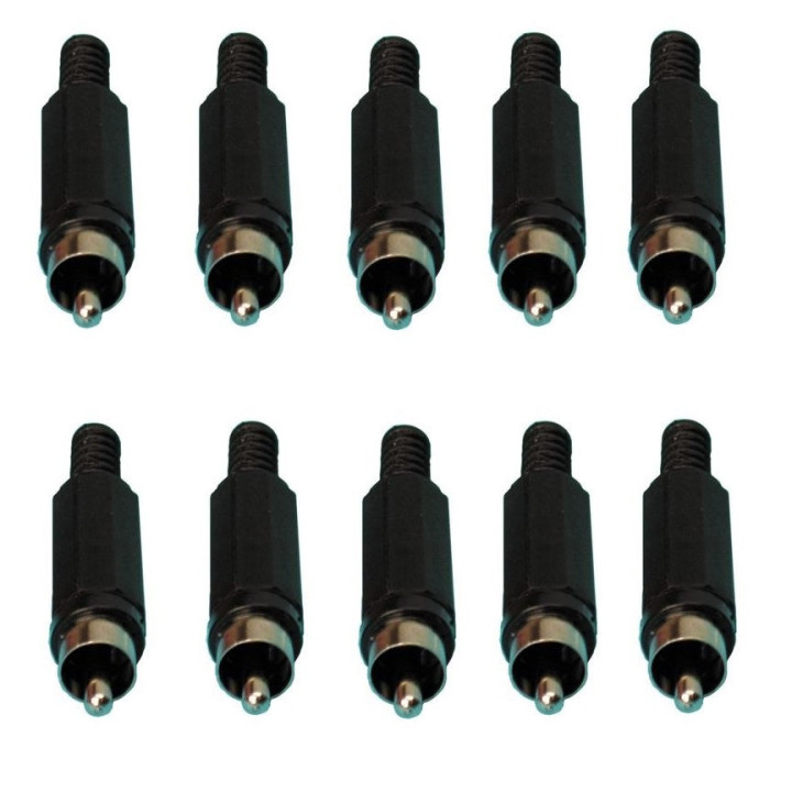 Clavija de conexion rca macho (las 5 unidades) ca047b conectores para camaras video vigilancia velleman - 1