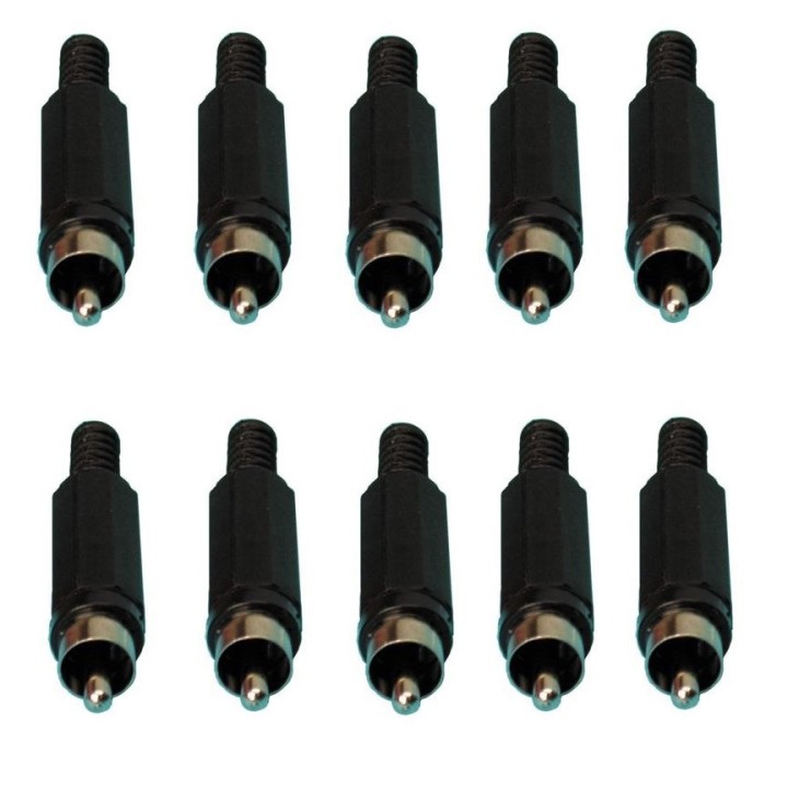 Spina rca maschia nera ca047b (5 pezzi) spina spine prese alimentazione presa elettrica velleman - 1