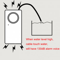 3 Inalámbrico de fugas de agua desbordamiento detector de alarma de alarma 130dB Trabajar solo Alarma de agua Casa de Seguridad 