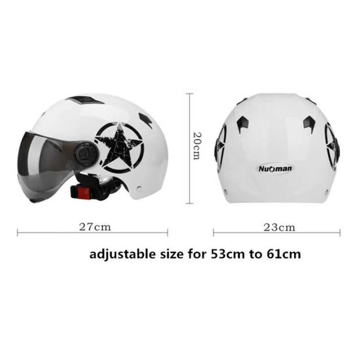 53 a 61 cm cascos de motocicleta eléctricos para adultos medio casco Scooter Motor Crash Helmetor Moto Bike sombrilla solar