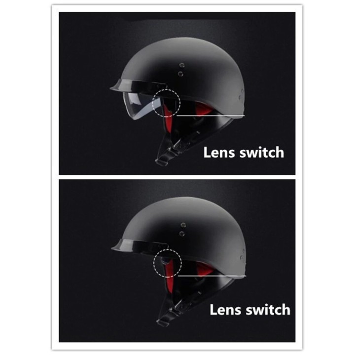 Caschi da motocicletta elettrica per adulti da 53 a 61 cm Casco mezzo casco da motociclista Casco da moto o da moto