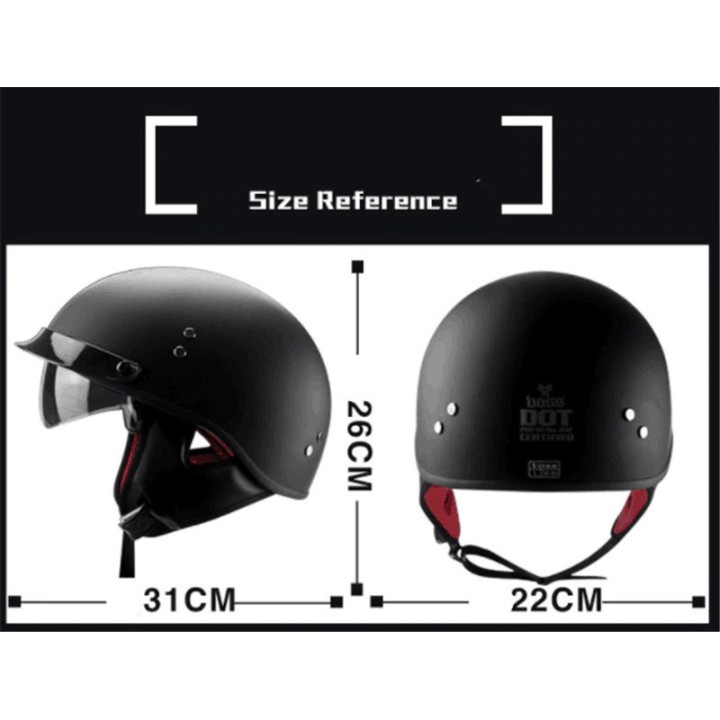 Caschi da motocicletta elettrica per adulti da 53 a 61 cm Casco mezzo casco da motociclista Casco da moto o da moto