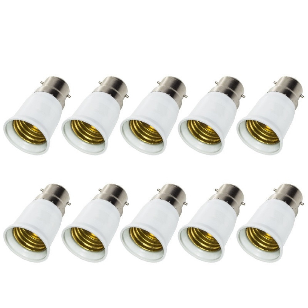 10 X B22 a e27 adattatore convertitore portalampada lampada led 12v 24v 48v 220v presa di adattamento jr international - 1