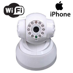 Wifi ip camera wireless alimentato iphone compatibile colore audio pan tilt sensore di movimento jr international - 9