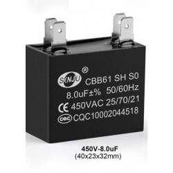 Condensateur 4 bornes 8uf 8µf 8 µf uf micro farad 450v cbb61 500v ac rectangle moteur ventilateur 50/60Hz