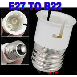 Adaptador convertidor de socket e27 b22 ha conducido bombilla de la lámpara 12v 24v 48v 220v toma de adaptación jr international