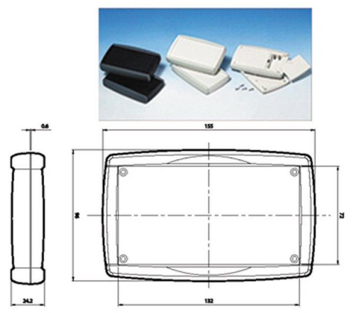 Box abs schwarz teko tn12 n 155x96x24.2mm hatn12 safe pvc box teko - 1