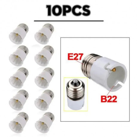 10 Adaptador convertidor de socket e27 b22 ha conducido bombilla de la lámpara 12v 24v 48v 220v toma de adaptación jr internatio