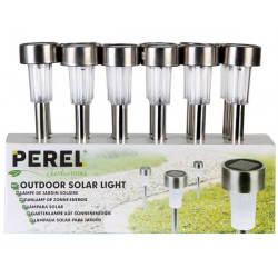 Lampada a 24 led luce solare da giardino illuminazione tubo csol04d 37 centimetri in acciaio inox palo di base velleman - 2
