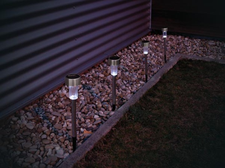 Lámpara solar para jardín con poste de acero inoxidable expositor de 24 uds velleman - 3