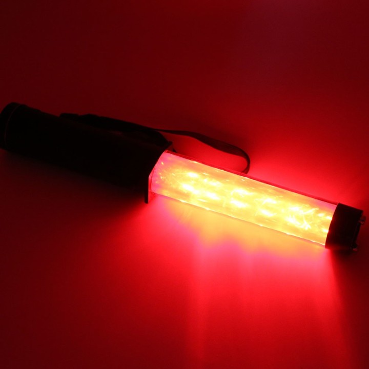 2 Bastone luminoso da 26 cm torcia a LED che illumina il traffico stradale dell'aeroporto a luce rossa eclats antivols - 6