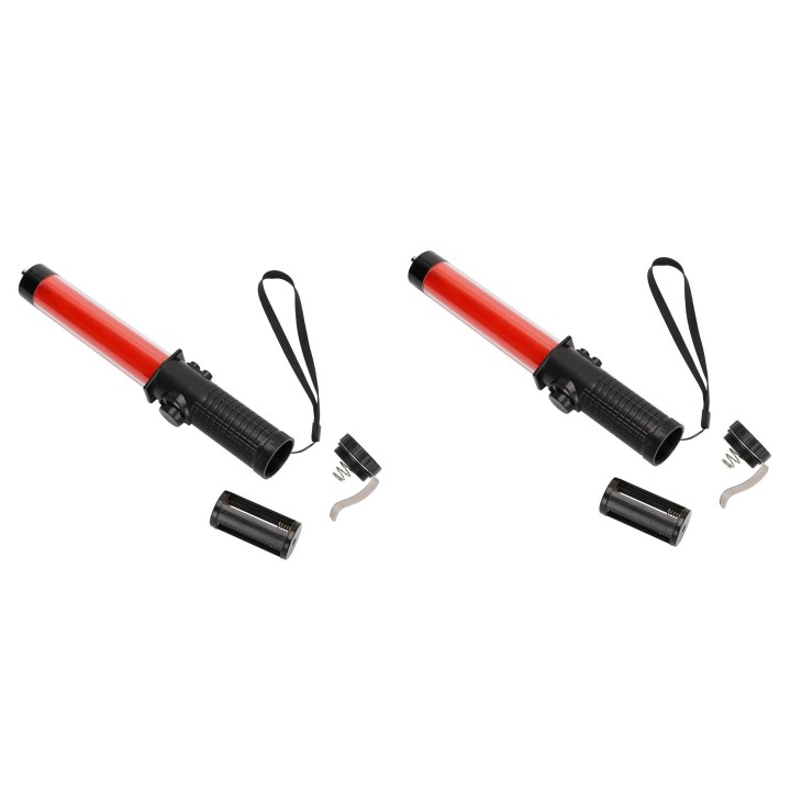 2 Bastone luminoso da 26 cm torcia a LED che illumina il traffico stradale dell'aeroporto a luce rossa eclats antivols - 11