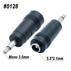 Mono 3.5mm to DC 5521 Adapter 2 Poles Mono Male Plug to DC 5.5*2.1MM Female Jack DC Power Converter
