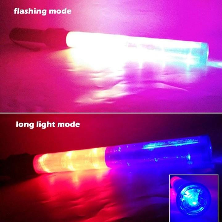 Baton lumineux rechargeable led bleu rouge Eclairage circulation route aeroport train signalisation