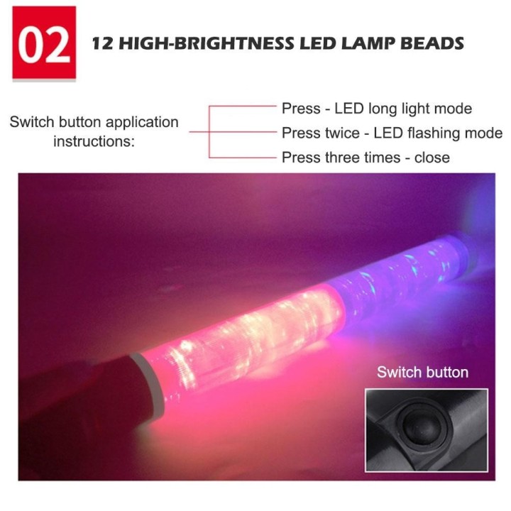 Baton luce ricaricabile led blu rosso Illuminazione traffico stradale aeroporto treno segnalazione