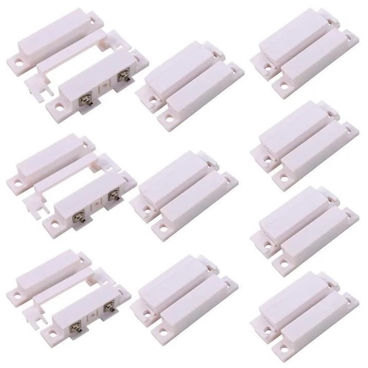 10 Contatto magnetico nf sporgente bianco detettore aperture jr international - 4