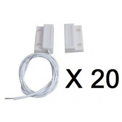20 Contatto nf sporgente 23 millimetri bianco rivelatore magnetico di apertura sensore 114ms per allarme jr international - 1