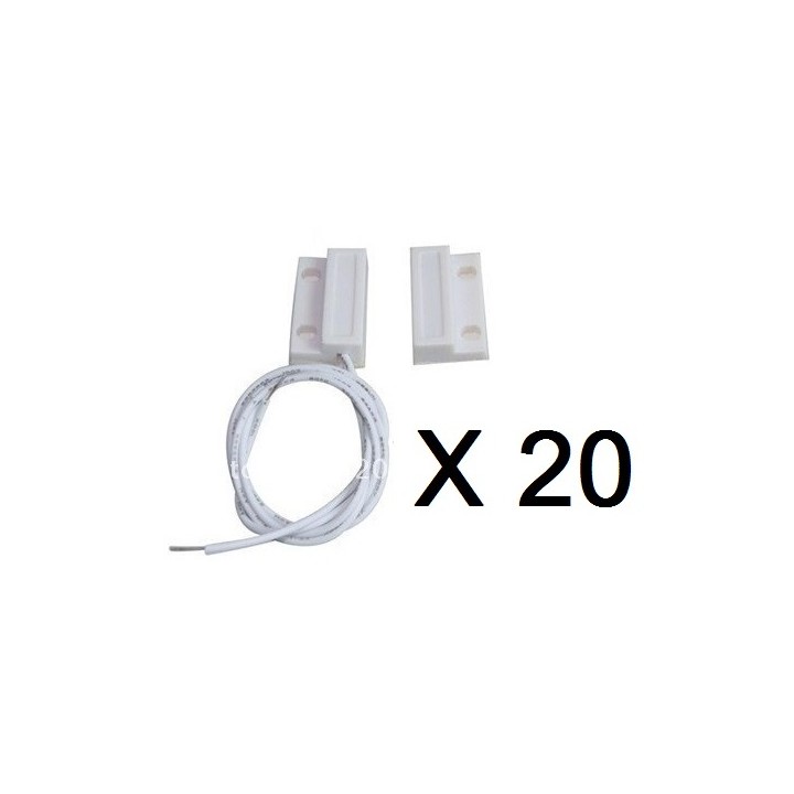20 Contact nf protruding 23mm white magnetic detector opening 114ms sensor for alarm jr international - 1