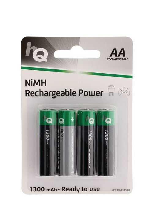 Batterie ricaricabili hq nimh 1.2v 1300mah aa (4pz 1bl) hq - 2
