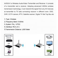 Trasmettitore ricevitore audio / video sender 5,8 ghz a 4 canali wireless velleman - 9