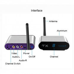 Transmisor receptor de audio / vídeo remitente 5.8ghz 4 canales inalámbricos shoppinov - 10